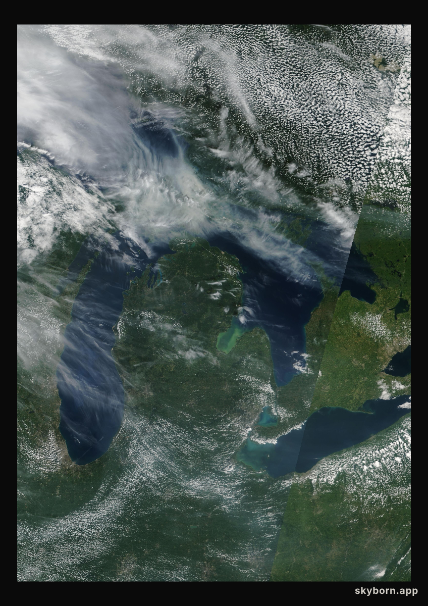 The Earth on 17 August 2005 · Great Lakes