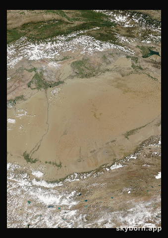The Earth on 21 August 2005 · Taklamakan Desert