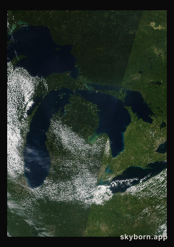 The Earth on 24 August 2005 · Great Lakes