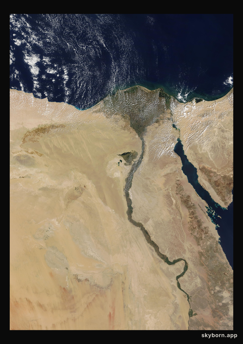 The Earth on 6 October 2005 · Nile Delta and Sinai
