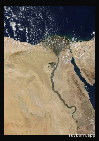 The Earth on 6 October 2005 · Nile Delta and Sinai