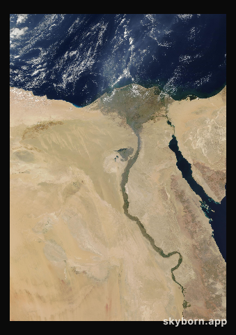 The Earth on 12 October 2005 · Nile Delta and Sinai