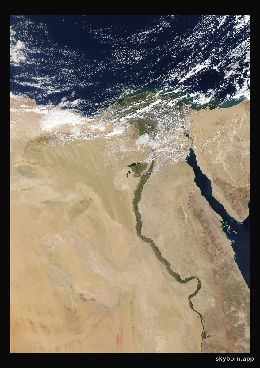 The Earth on 19 October 2005 · Nile Delta and Sinai