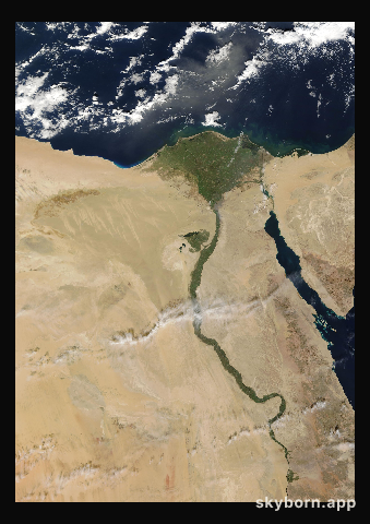 The Earth on 20 November 2005 · Nile Delta and Sinai