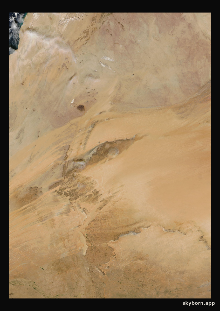 The Earth on 1 December 2005 · Eye of the Sahara, Mauritania