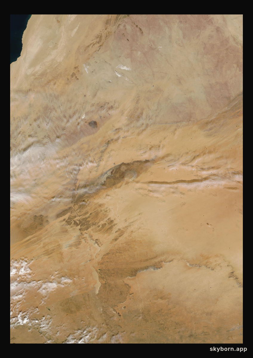 The Earth on 17 December 2005 · Eye of the Sahara, Mauritania