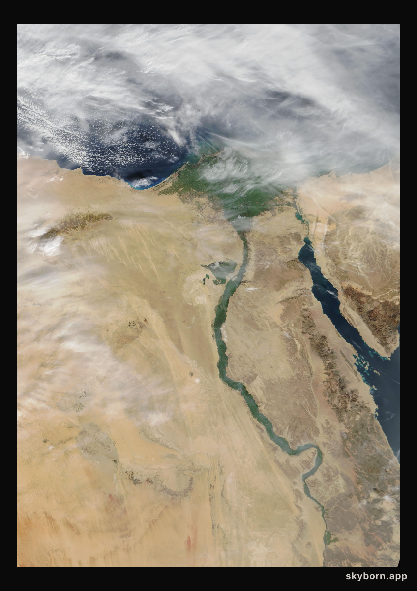 The Earth on 30 December 2005 · Nile Delta and Sinai