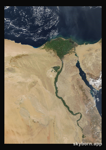 The Earth on 5 January 2006 · Nile Delta and Sinai
