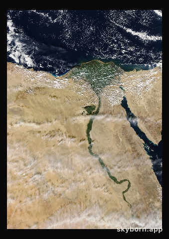 The Earth on 18 January 2006 · Nile Delta and Sinai