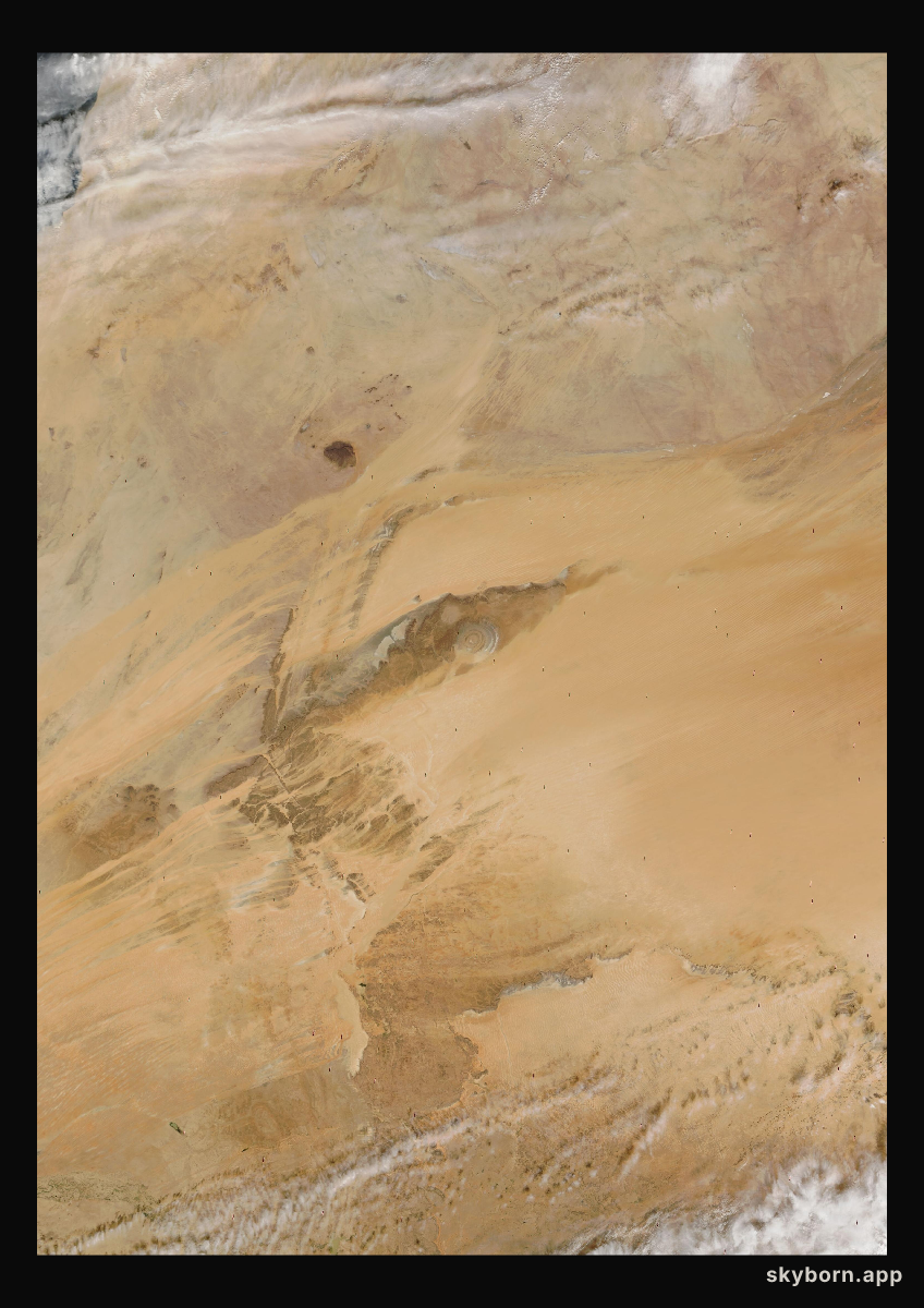 The Earth on 27 January 2006 · Eye of the Sahara, Mauritania