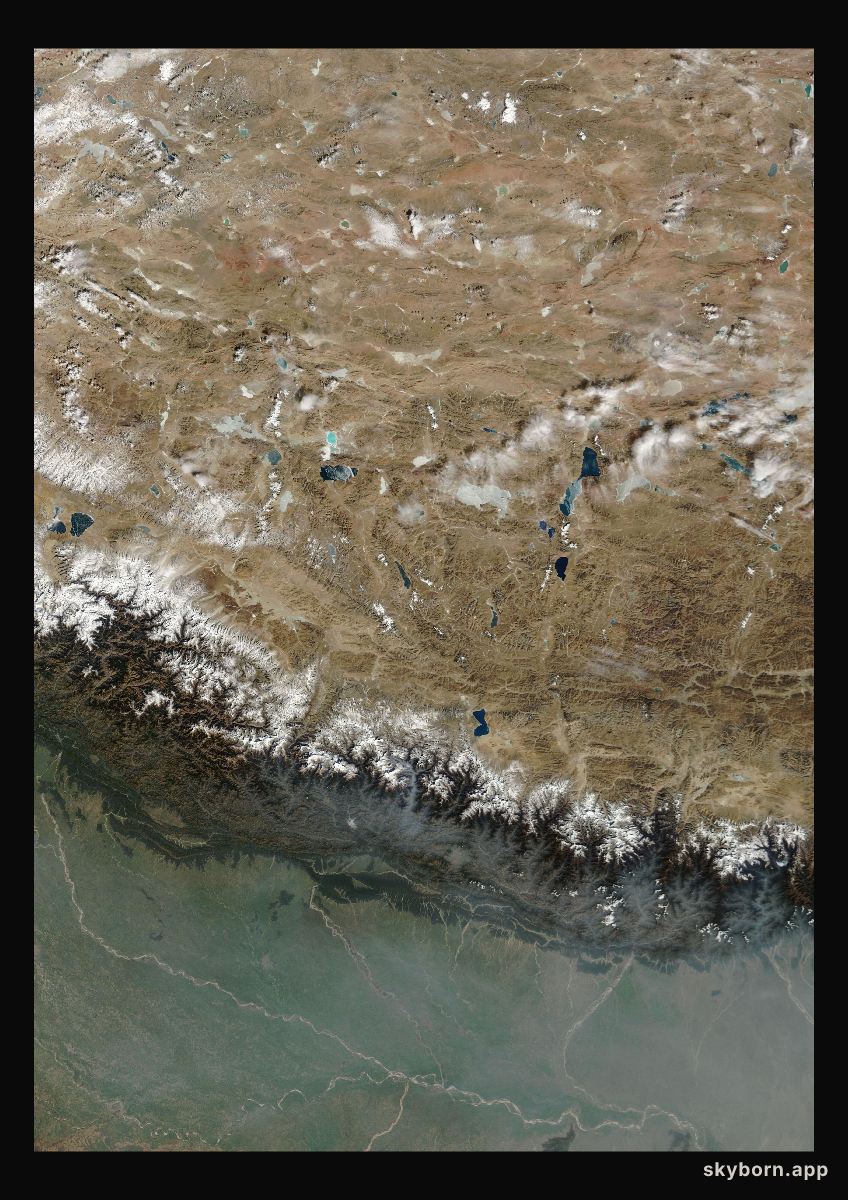The Earth on 28 January 2006 · Himalaya and Tibet