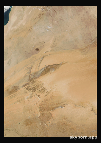 The Earth on 29 January 2006 · Eye of the Sahara, Mauritania
