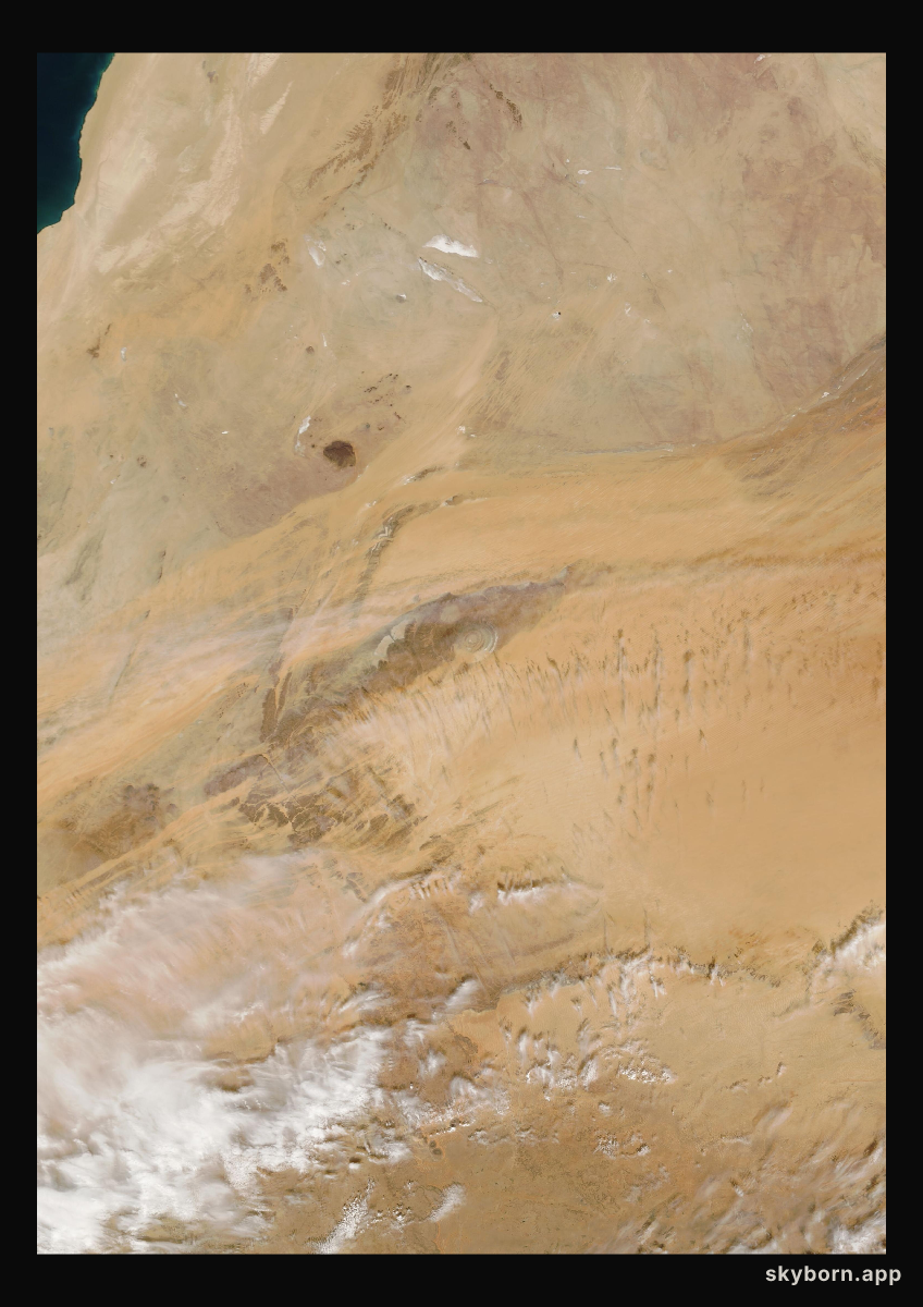 The Earth on 5 February 2006 · Eye of the Sahara, Mauritania