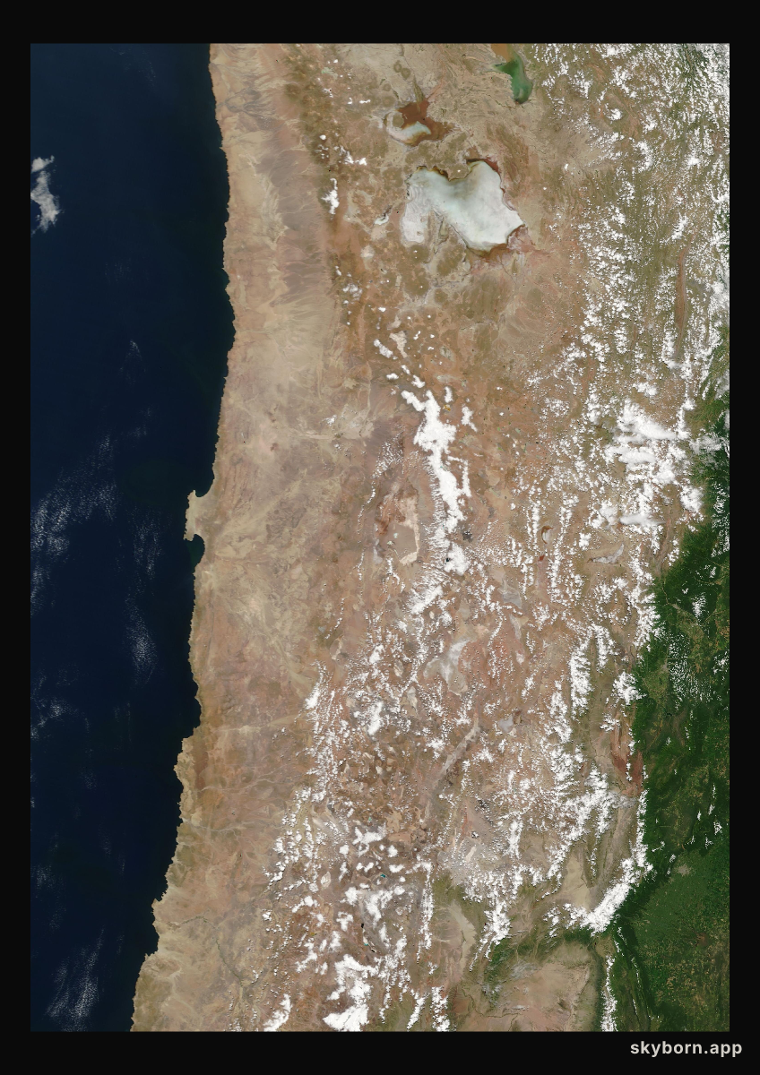 The Earth on 16 February 2006 · Atacama and the Andes