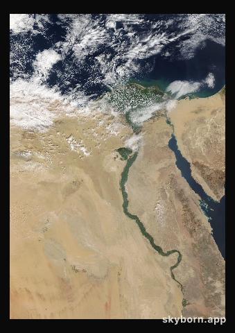 The Earth on 20 February 2006 · Nile Delta and Sinai