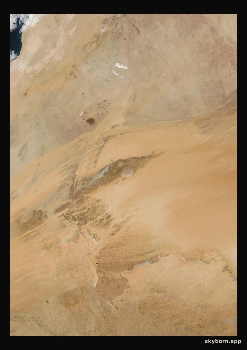 The Earth on 21 February 2006 · Eye of the Sahara, Mauritania