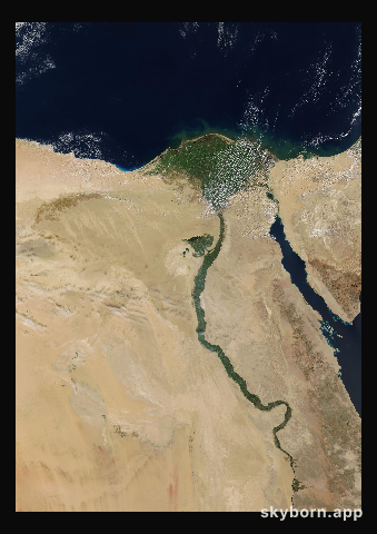The Earth on 22 February 2006 · Nile Delta and Sinai