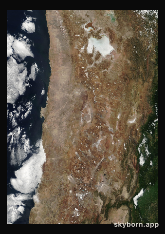 The Earth on 26 February 2006 · Atacama and the Andes