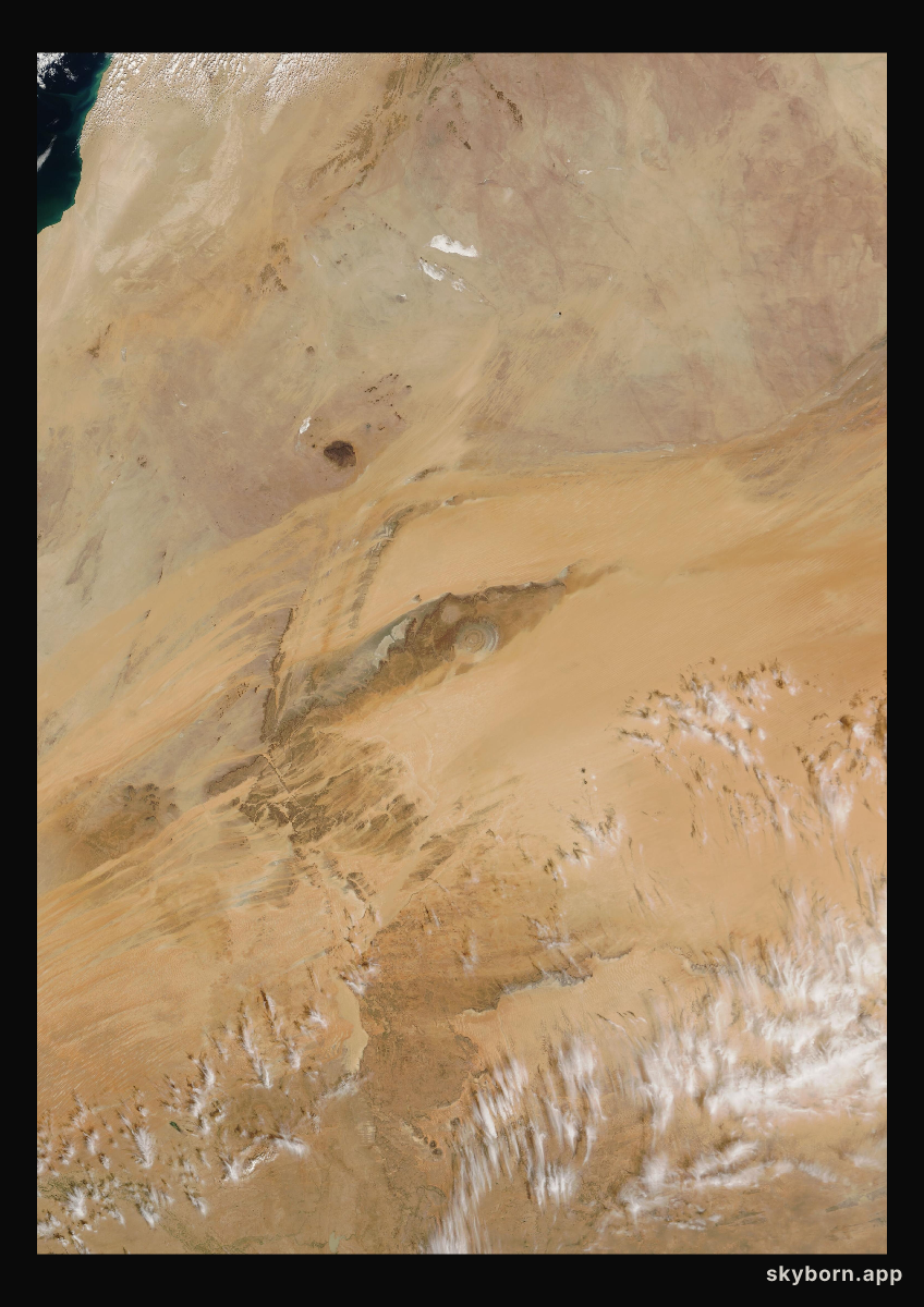 The Earth on 5 March 2006 · Eye of the Sahara, Mauritania