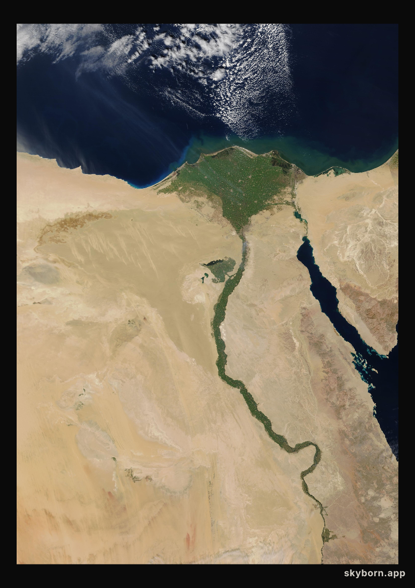 The Earth on 12 March 2006 · Nile Delta and Sinai