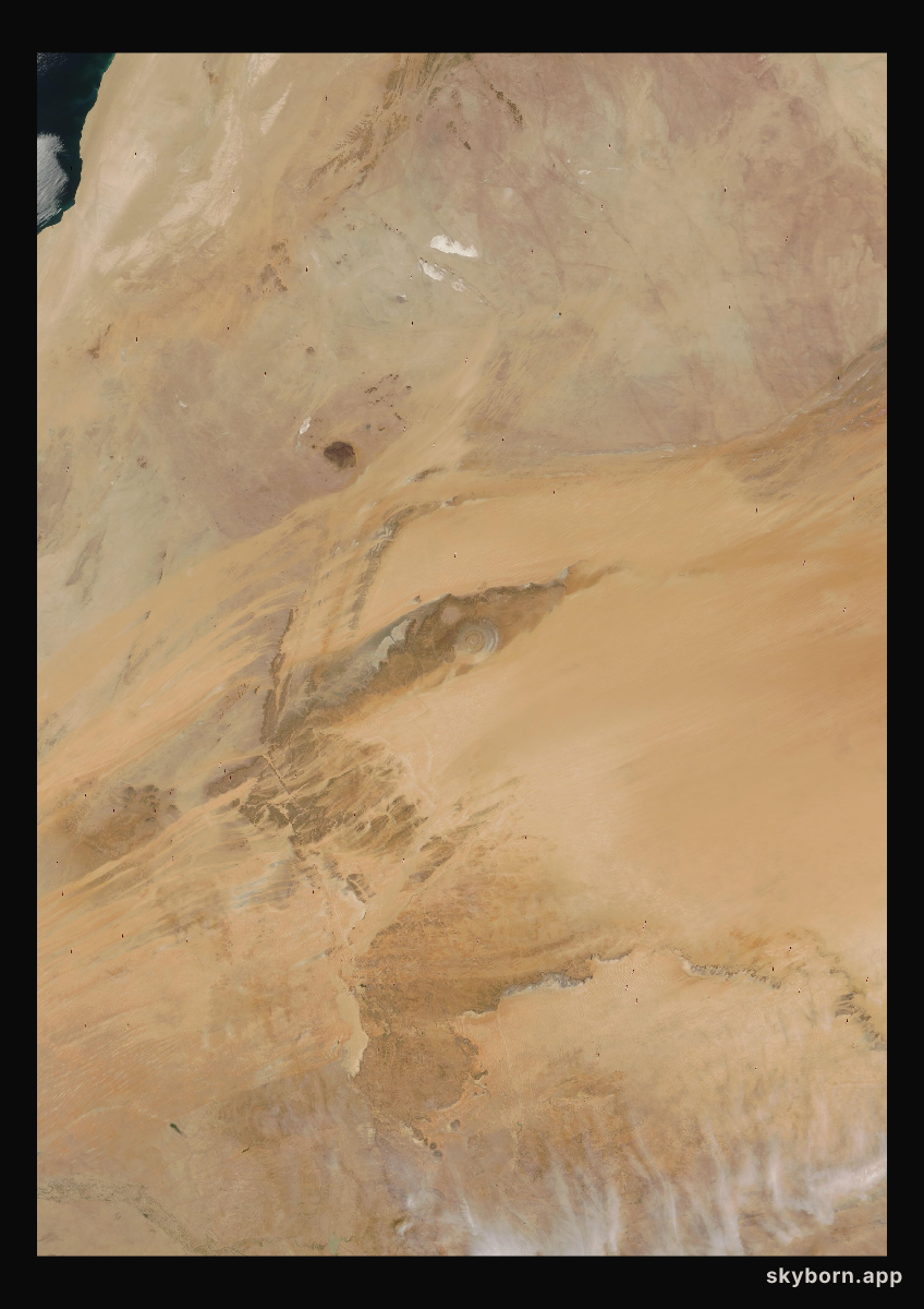 The Earth on 14 March 2006 · Eye of the Sahara, Mauritania