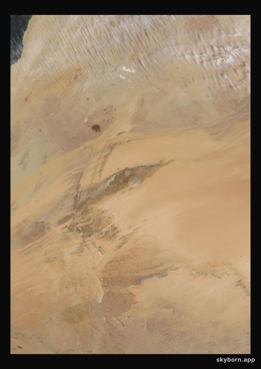 The Earth on 13 April 2006 · Eye of the Sahara, Mauritania