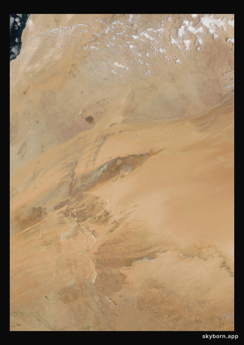 The Earth on 10 May 2006 · Eye of the Sahara, Mauritania