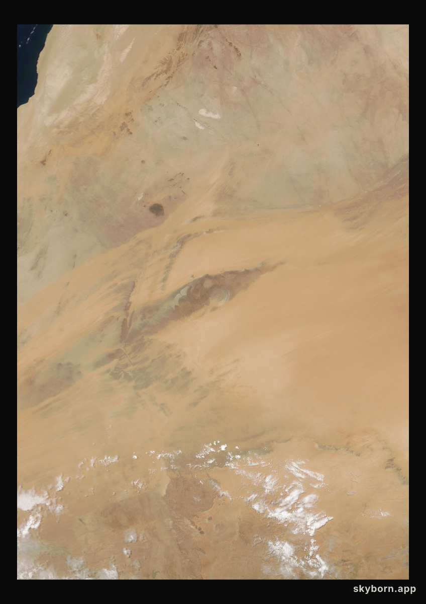 The Earth on 22 June 2006 · Eye of the Sahara, Mauritania