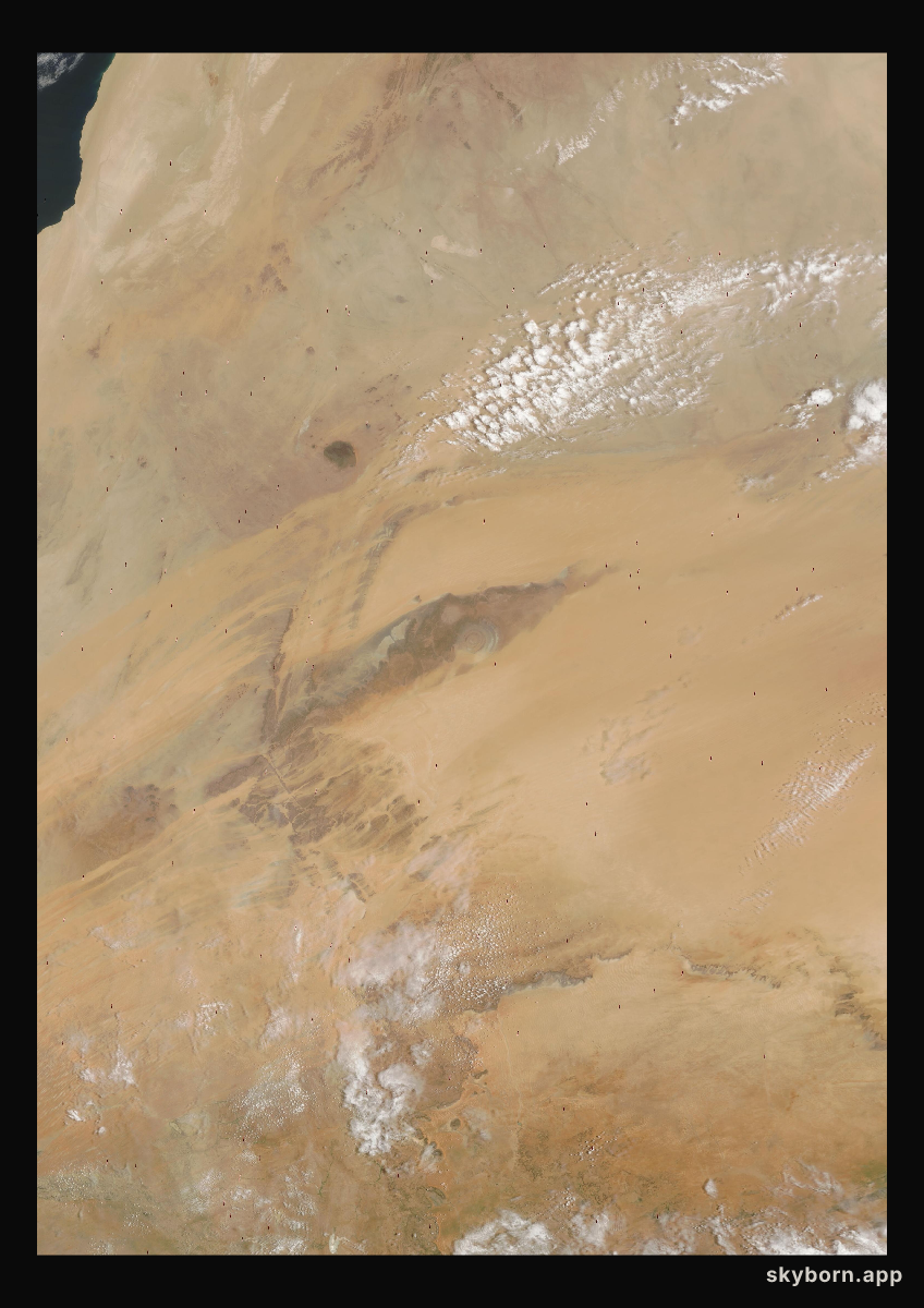 The Earth on 27 July 2006 · Eye of the Sahara, Mauritania