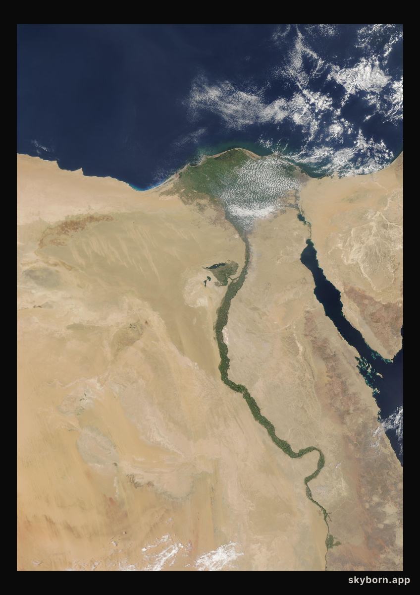 The Earth on 19 August 2006 · Nile Delta and Sinai