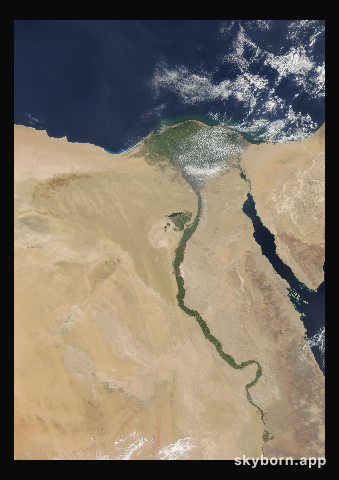 The Earth on 19 August 2006 · Nile Delta and Sinai