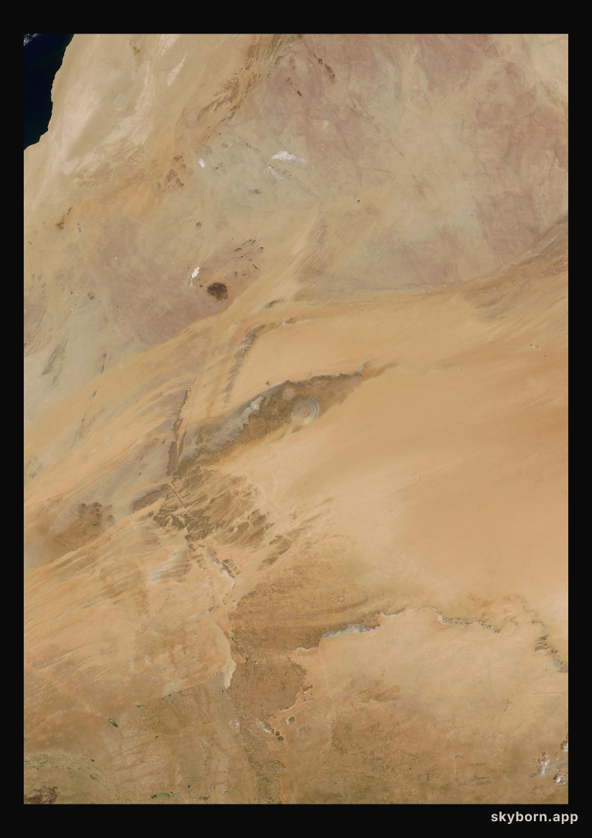 The Earth on 24 October 2006 · Eye of the Sahara, Mauritania