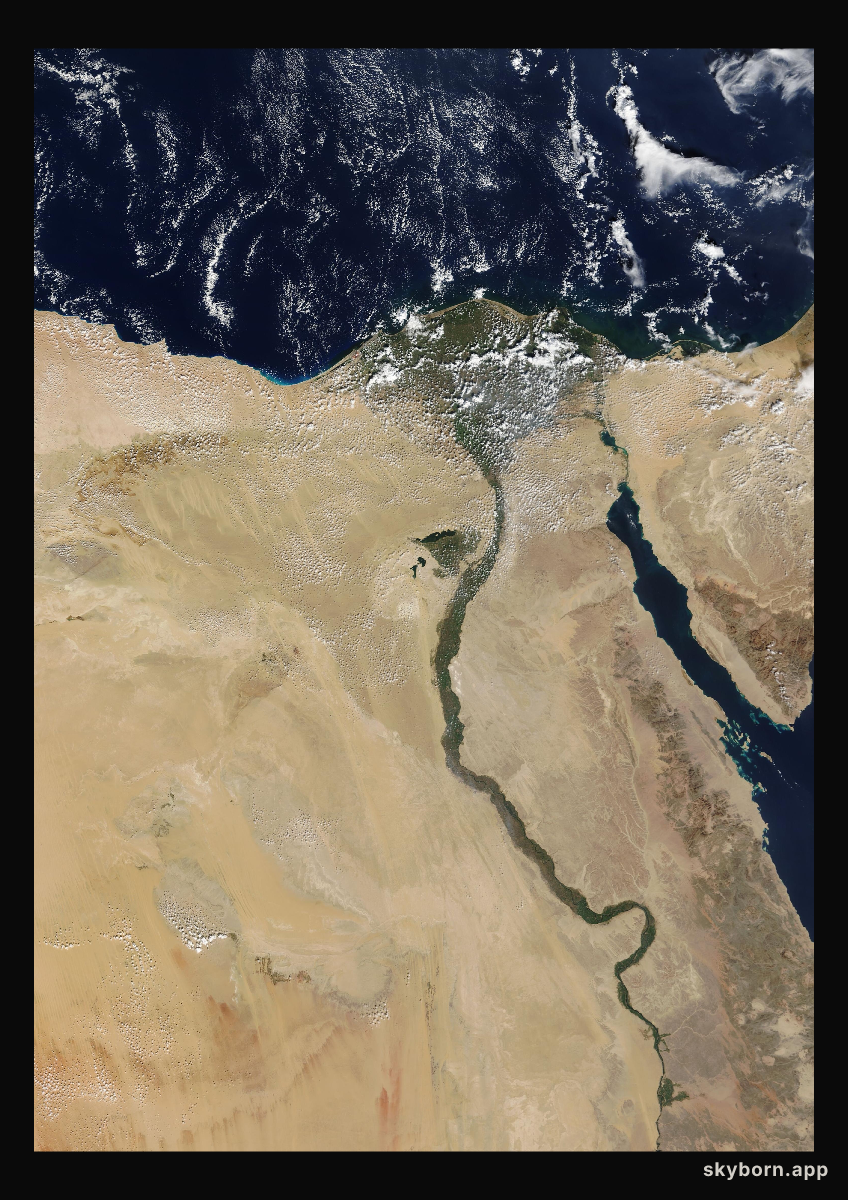 The Earth on 25 October 2006 · Nile Delta and Sinai