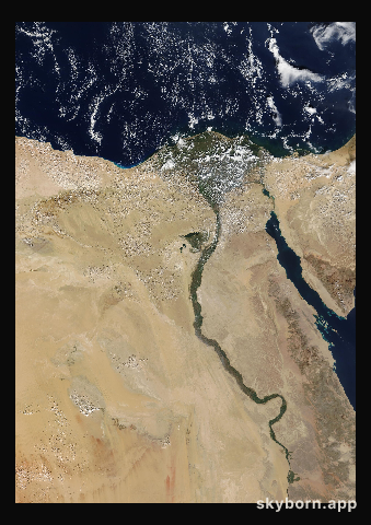 The Earth on 25 October 2006 · Nile Delta and Sinai