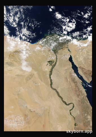 The Earth on 29 October 2006 · Nile Delta and Sinai