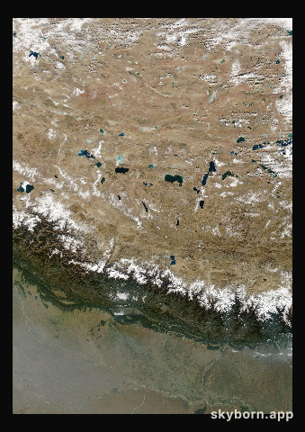 The Earth on 25 November 2006 · Himalaya and Tibet