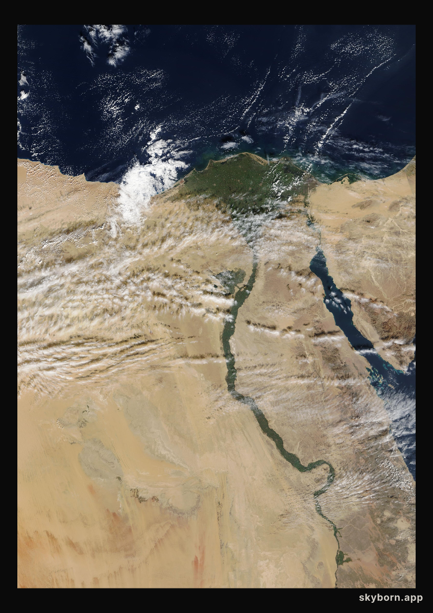 The Earth on 26 November 2006 · Nile Delta and Sinai