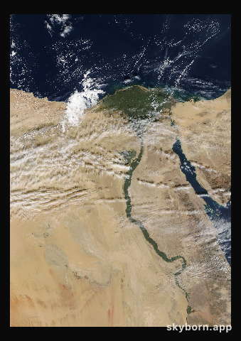 The Earth on 26 November 2006 · Nile Delta and Sinai