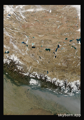 The Earth on 2 December 2006 · Himalaya and Tibet