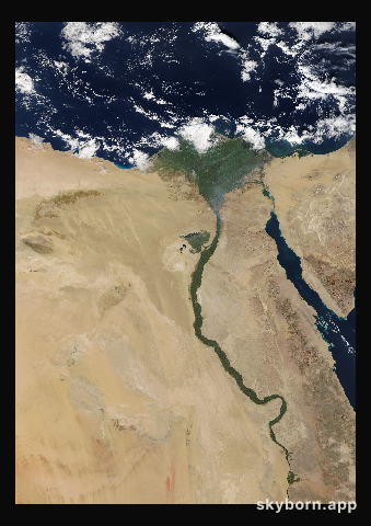 The Earth on 7 December 2006 · Nile Delta and Sinai
