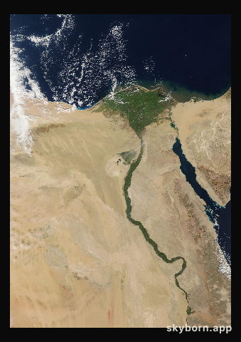 The Earth on 16 December 2006 · Nile Delta and Sinai