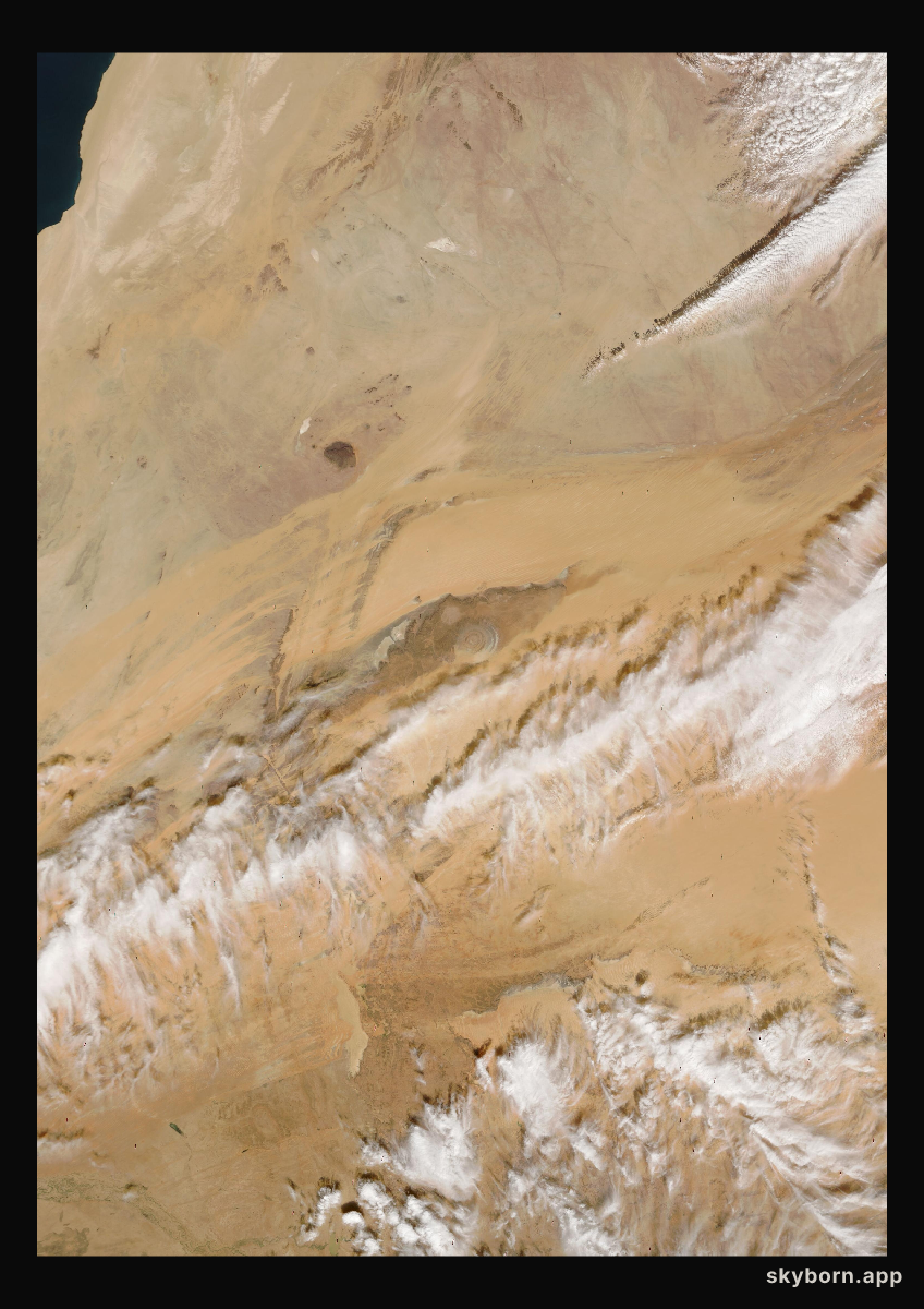 The Earth on 29 December 2006 · Eye of the Sahara, Mauritania