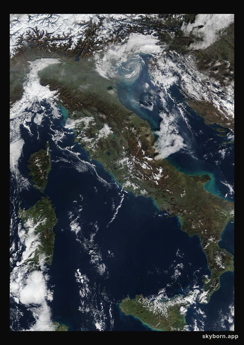 The Earth on 6 January 2007 · Italy and the Adriatic