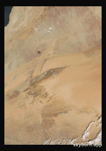 The Earth on 14 January 2007 · Eye of the Sahara, Mauritania