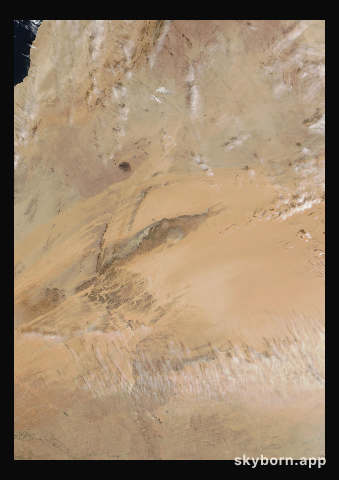 The Earth on 17 January 2007 · Eye of the Sahara, Mauritania