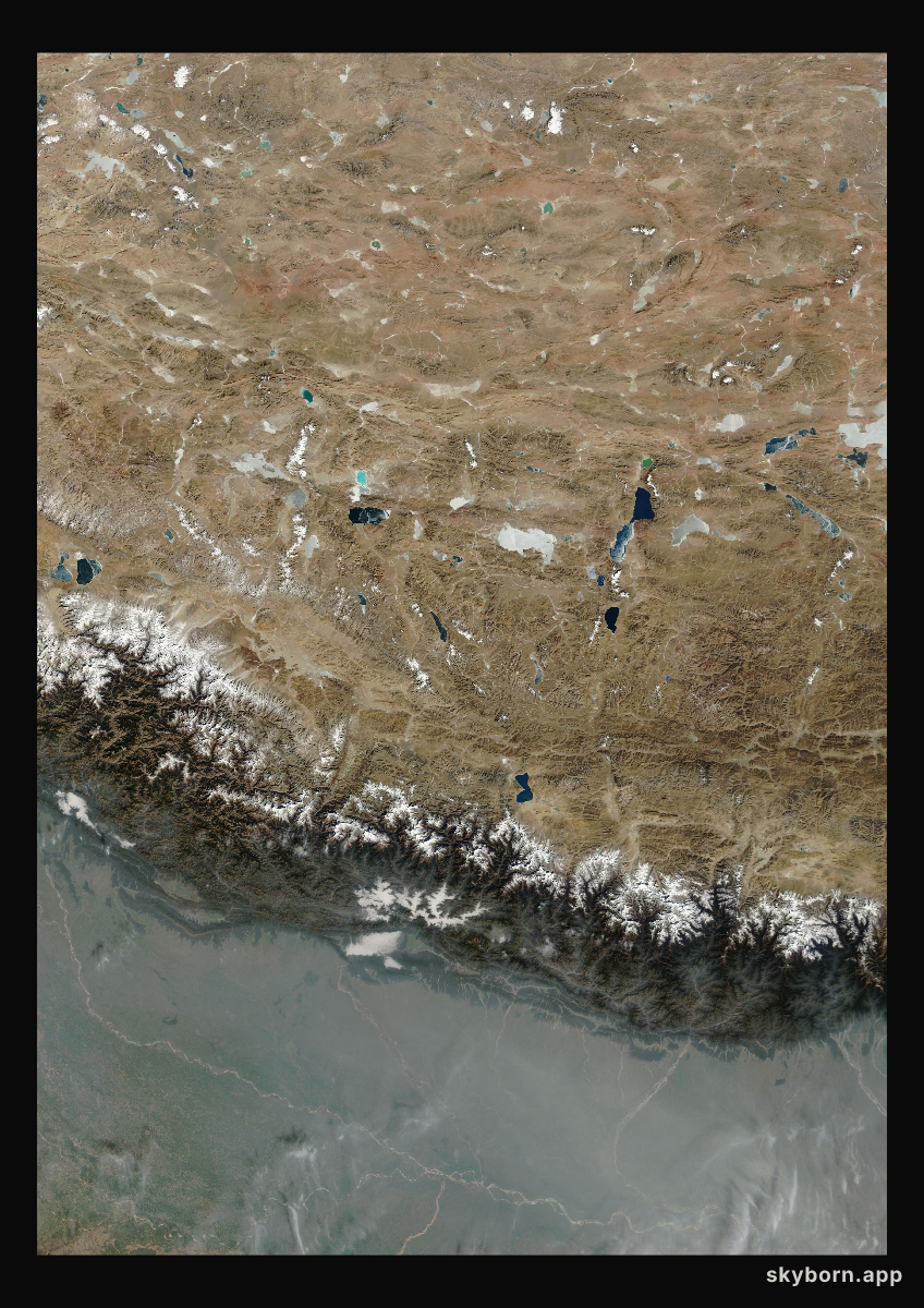 The Earth on 24 January 2007 · Himalaya and Tibet