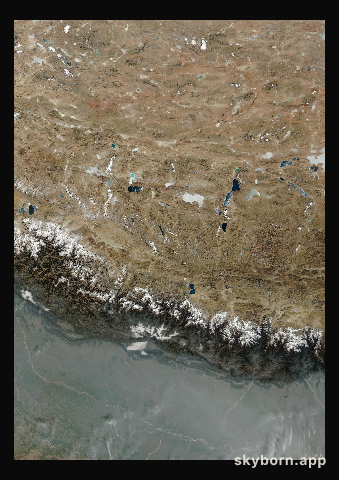 The Earth on 24 January 2007 · Himalaya and Tibet