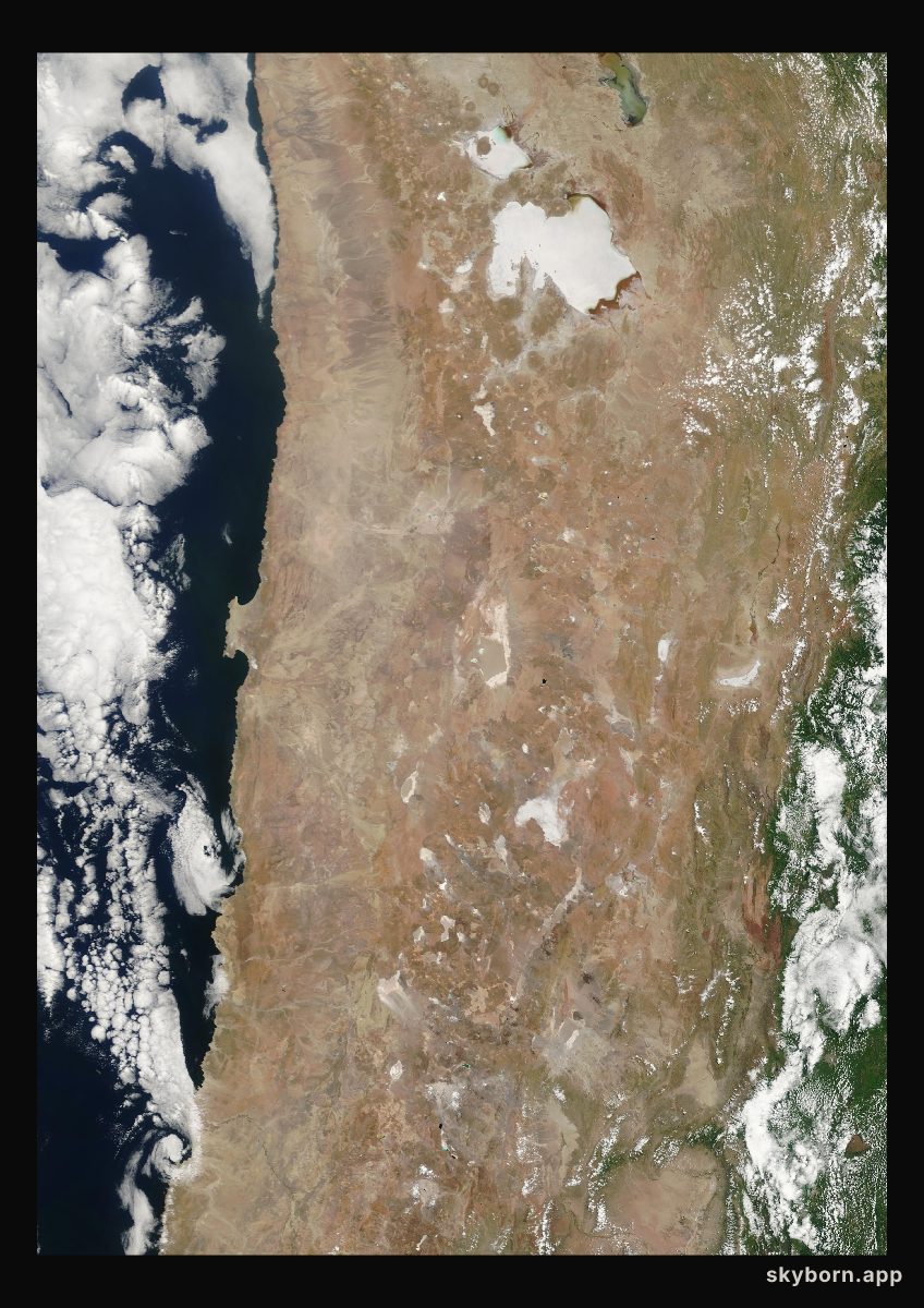 The Earth on 25 January 2007 · Atacama and the Andes