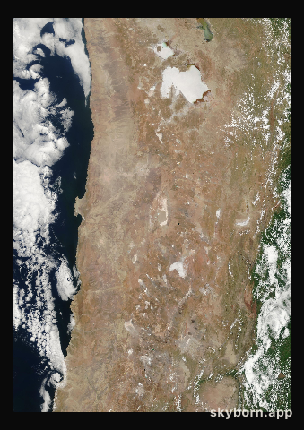 The Earth on 25 January 2007 · Atacama and the Andes