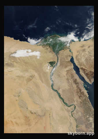 The Earth on 27 January 2007 · Nile Delta and Sinai